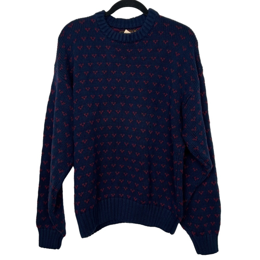Eddie Bauer Vintage Indigo Blue Knit Sweater NWT Large